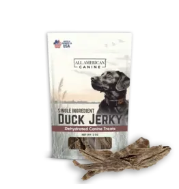 DOG TREATS DUCK JERKY ALL AMERICAN CANINE 2OZ
