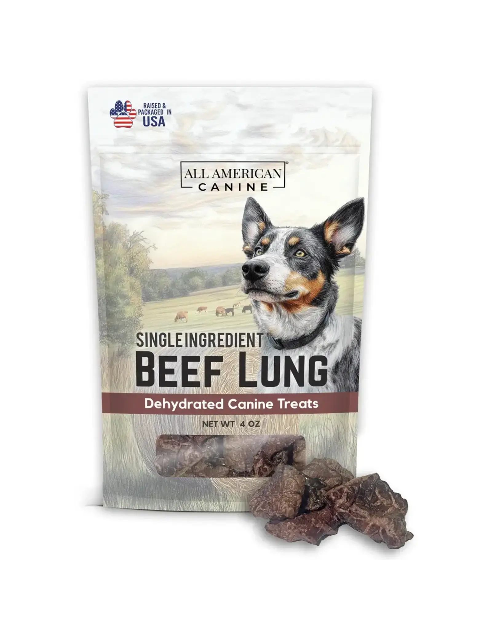 DOG TREAT BEEF LUNG ALL AMERICAN CANINE 2 OZ