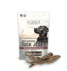 DOG TREATS DUCK JERKY ALL AMERICAN CANINE 8 OZ