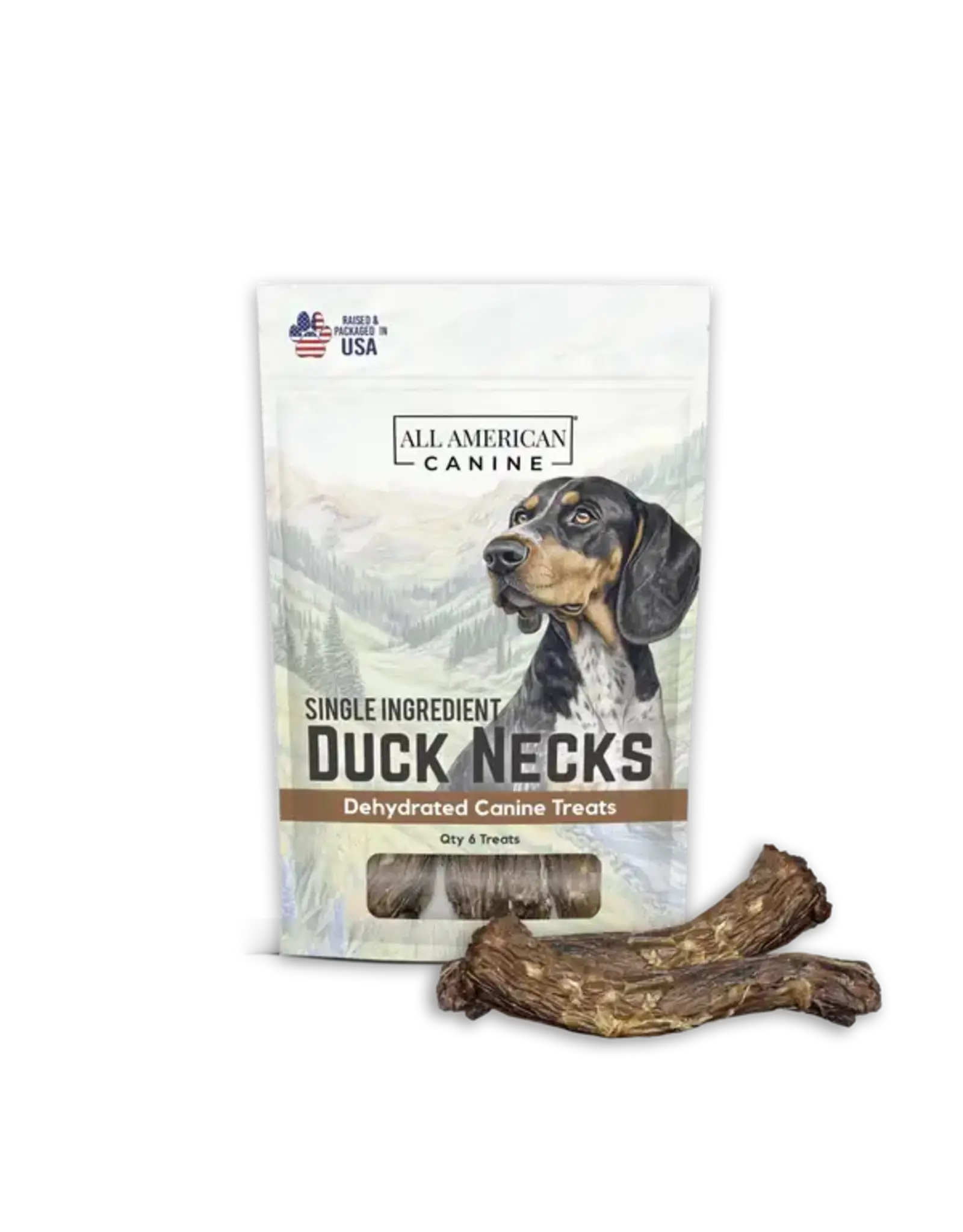 DOG TREATS DUCK NECKS ALL AMERICAN CANINE 6 CT