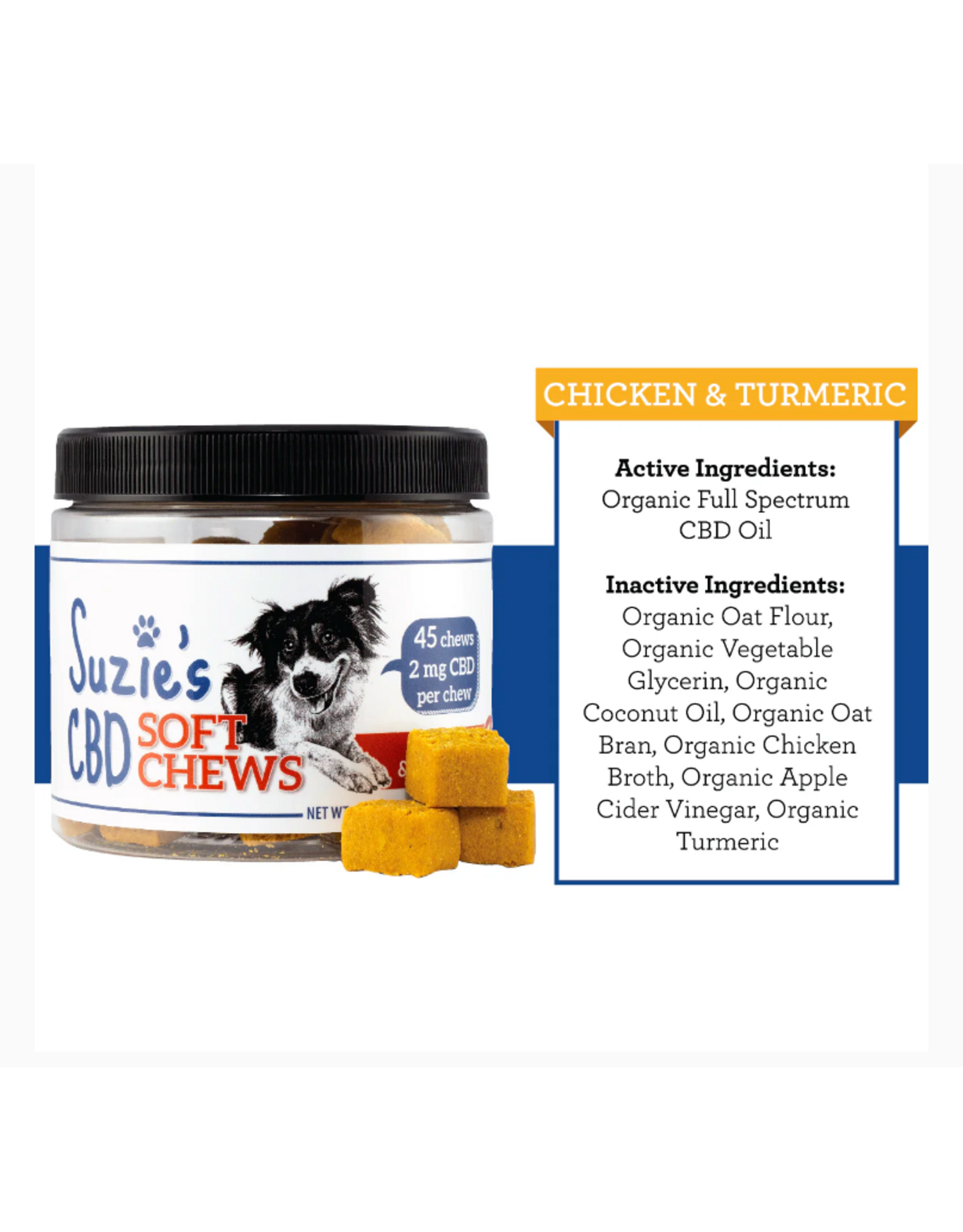 SUZIE'S CBD SOFT TREAT CHICKEN & TURMERIC 7.5OZ