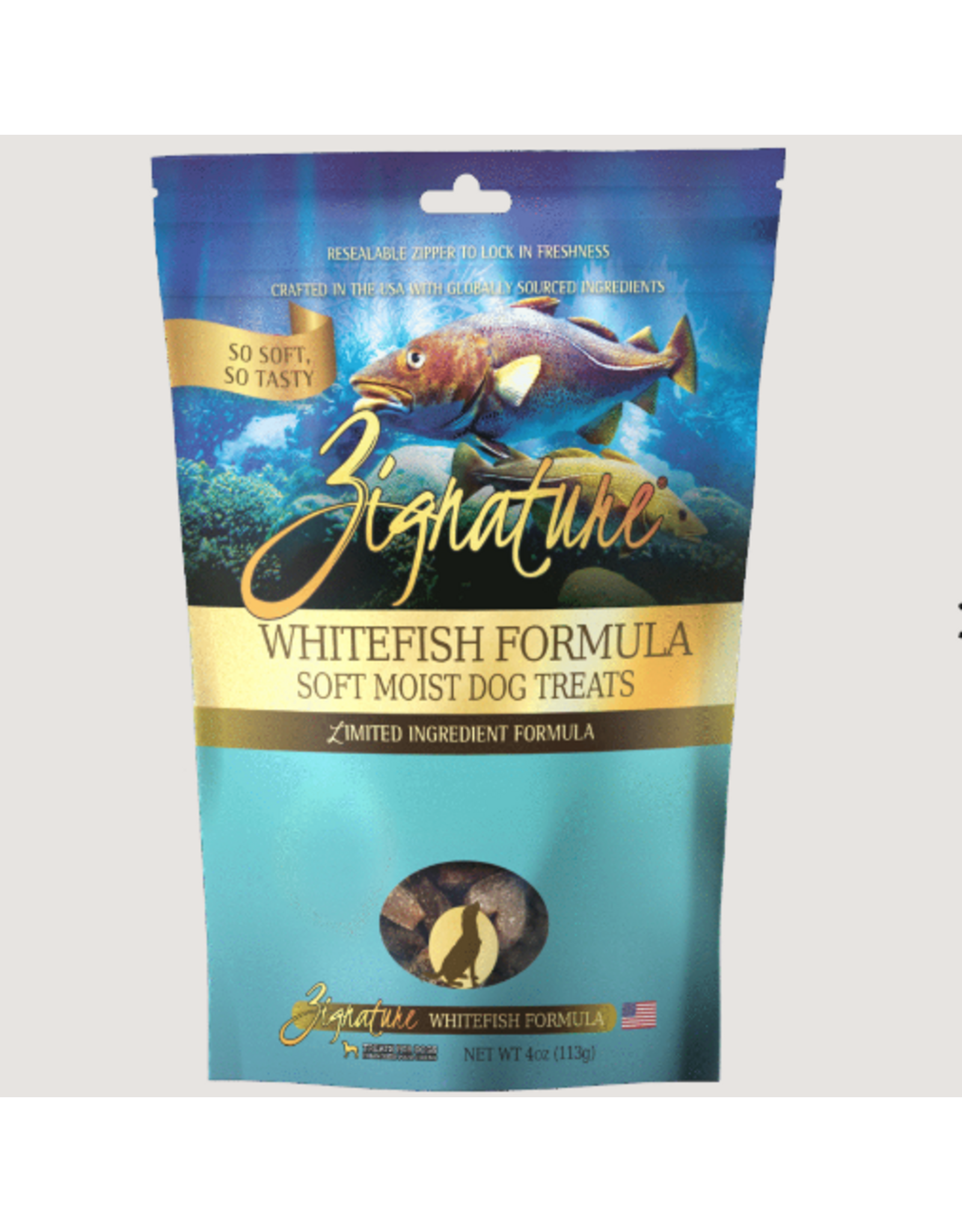 DOG TREATS WHITEFISH  SOFT CHEW ZIGNATURE 4 OZ