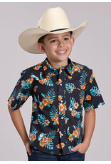 SHIRT BOYS ROPER BLACK HAWAIIAN