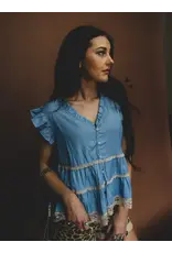 SHIRT WMS DENIM AND LACE "LLANO LACE"