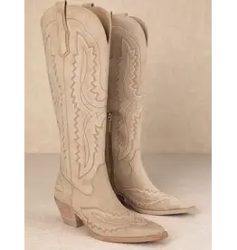 FAIRE BOOTS TALL WESTERN EMBROIDERED POINTED-TOE TESS