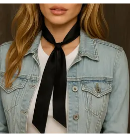 TWILLY WILD RAG BLACK SKINNY COWGIRL NECK TIE