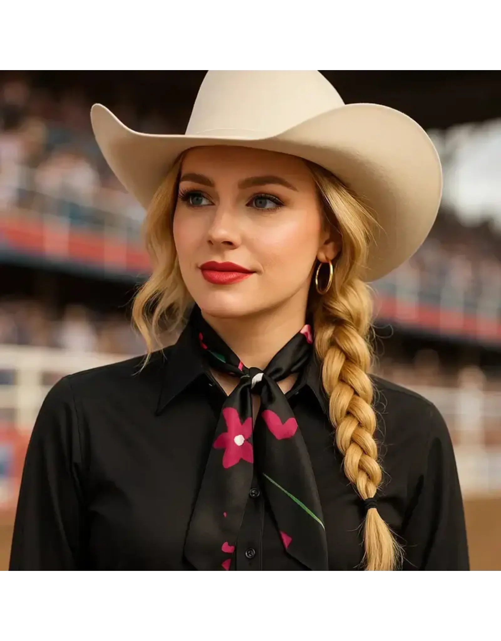 TWILLY SKINNY NECK TIE BLACK WITH PINK,ORANGE, PURPLE FLOWERS