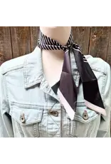 TWILLY BLACK AND WHITE STRIPE NECK SCARF