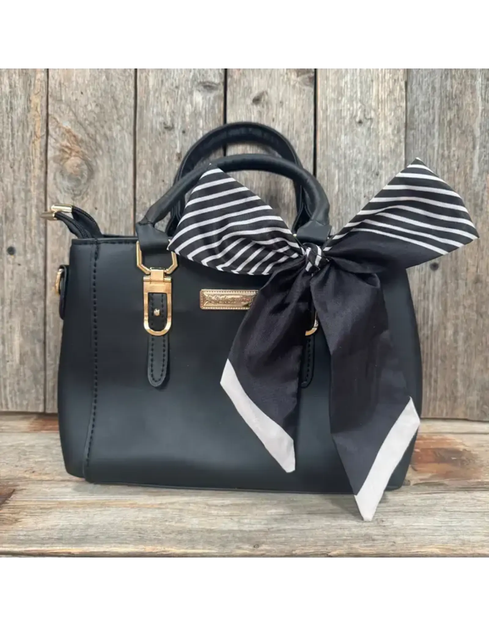 TWILLY BLACK AND WHITE STRIPE NECK SCARF