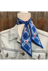 TWILLY BLUE STRIPE RED HEART SKINNY NECK TIE