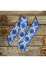 TWILLY BLUE STRIPE RED HEART SKINNY NECK TIE