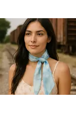 TWILLY BLUE AND WHITE ABSTRACT SKINNY NECK TIE