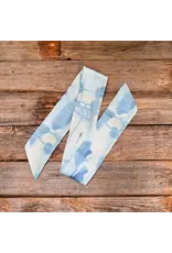 TWILLY BLUE AND WHITE ABSTRACT SKINNY NECK TIE