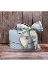 TWILLY BLUE AND WHITE ABSTRACT SKINNY NECK TIE