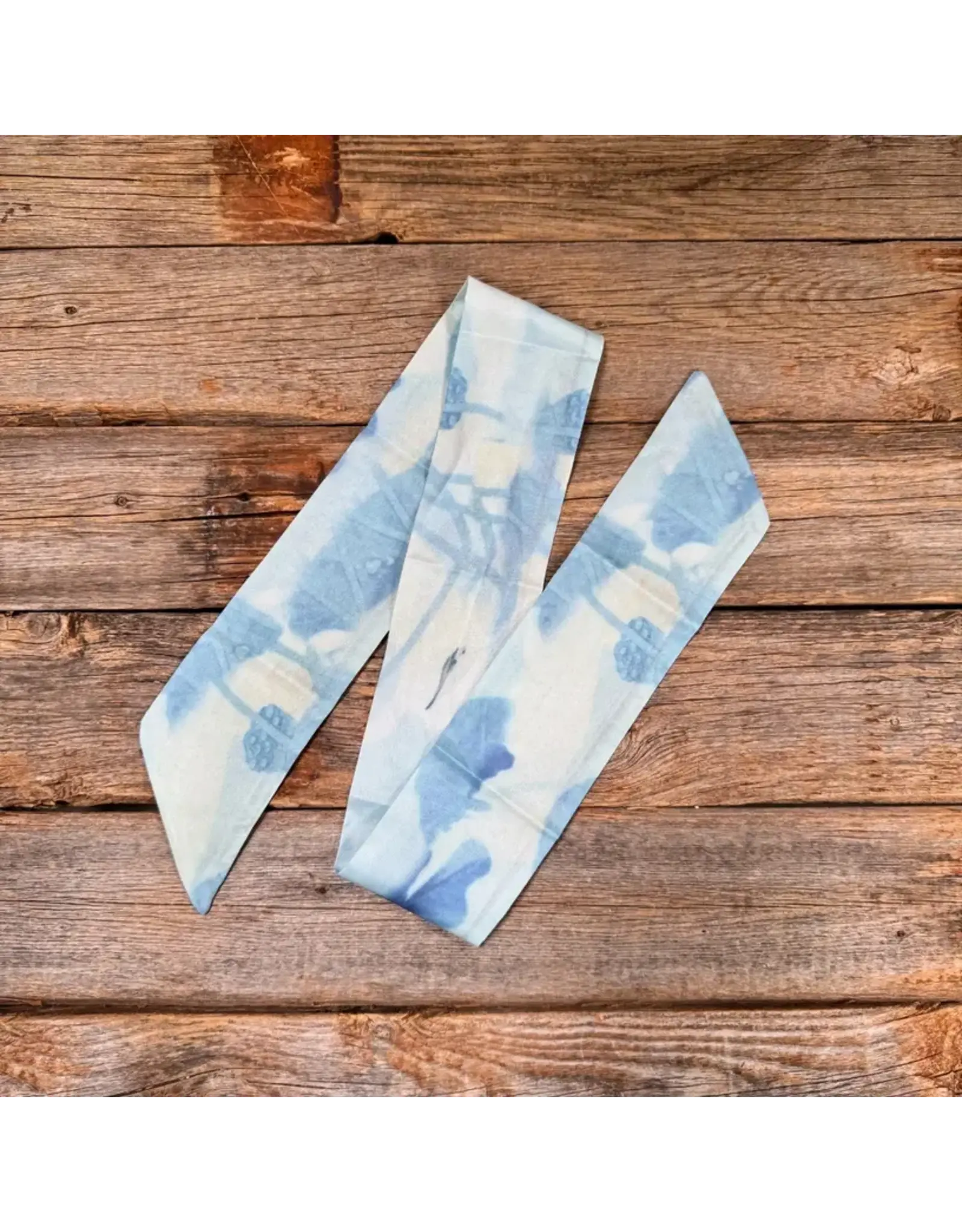 TWILLY BLUE AND WHITE ABSTRACT SKINNY NECK TIE