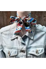 TWILLY BLUE BROWN MULTI COLOR STRIPE SKINNY NECK TIE