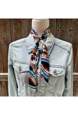 TWILLY BLUE BROWN MULTI COLOR STRIPE SKINNY NECK TIE