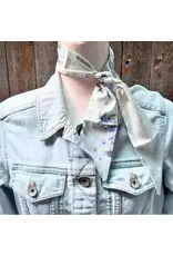 TWILLY WHITE WITH BLUE FLOWERS SKINNY NECK TIE