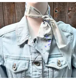 TWILLY WHITE WITH BLUE FLOWERS SKINNY NECK TIE