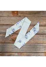 TWILLY WHITE WITH BLUE FLOWERS SKINNY NECK TIE