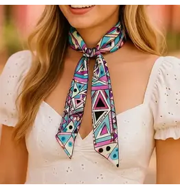 TWILLY PINK PURPLE BLUE GEOMETRIC NECK TIE