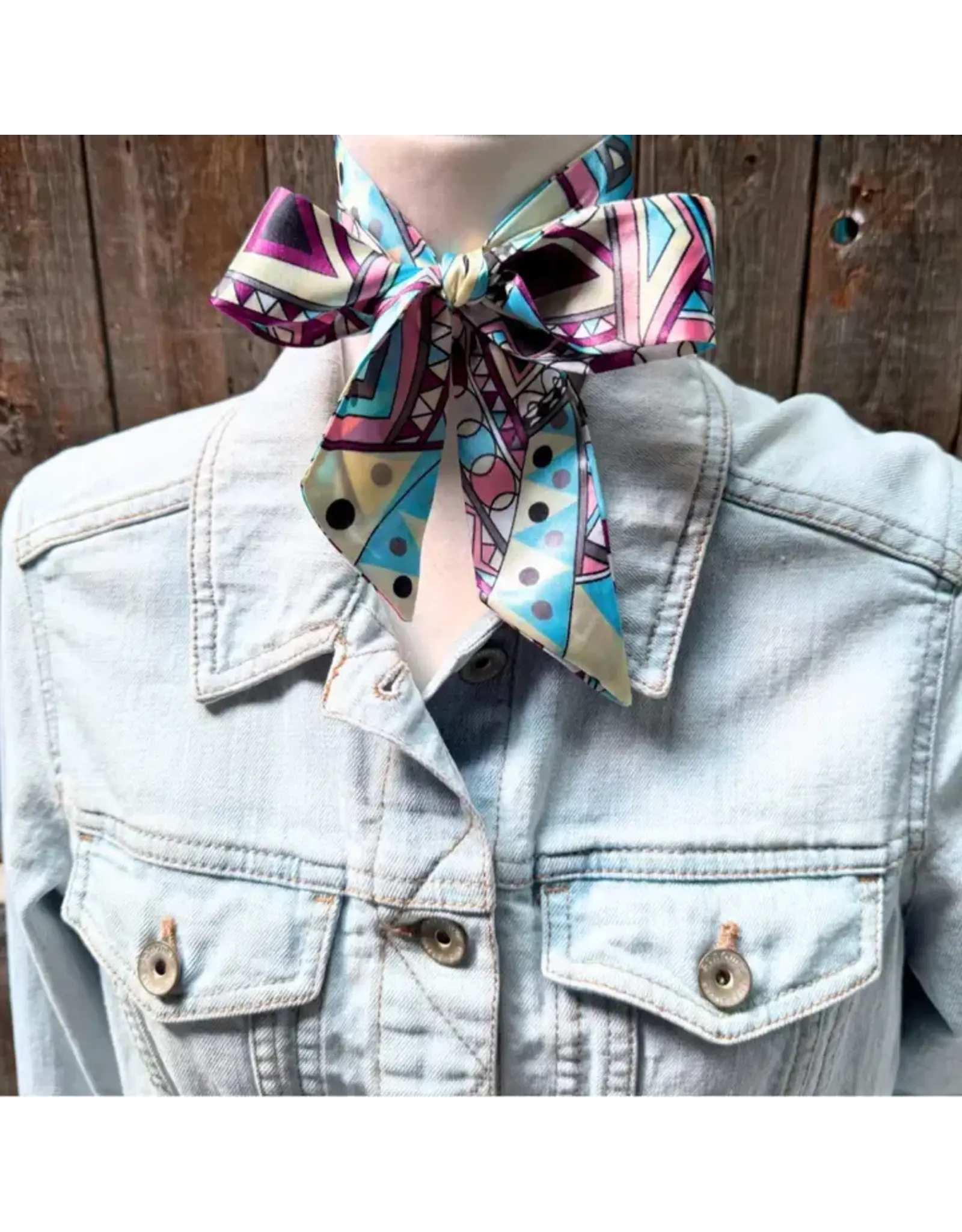 TWILLY PINK PURPLE BLUE GEOMETRIC NECK TIE