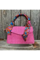 TWILLY RUST & BLUE FLORAL PATTERN SKINNY NECK TIE