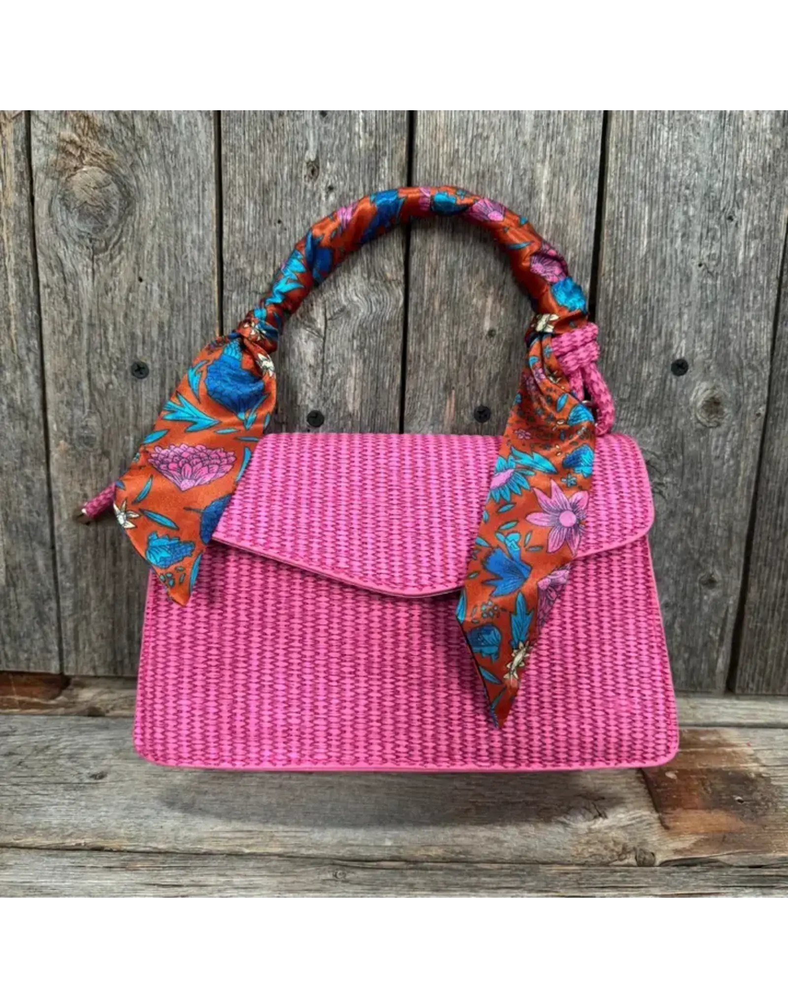 TWILLY RUST & BLUE FLORAL PATTERN SKINNY NECK TIE