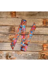 TWILLY RUST & BLUE FLORAL PATTERN SKINNY NECK TIE