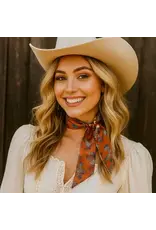 TWILLY BROWN AND TAN WITH BLUE AND WHITE FLOWERS