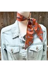 TWILLY BROWN AND TAN WITH BLUE AND WHITE FLOWERS