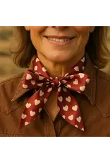 TWILLY BURGUNDY AND CREAM WITH HEARTS