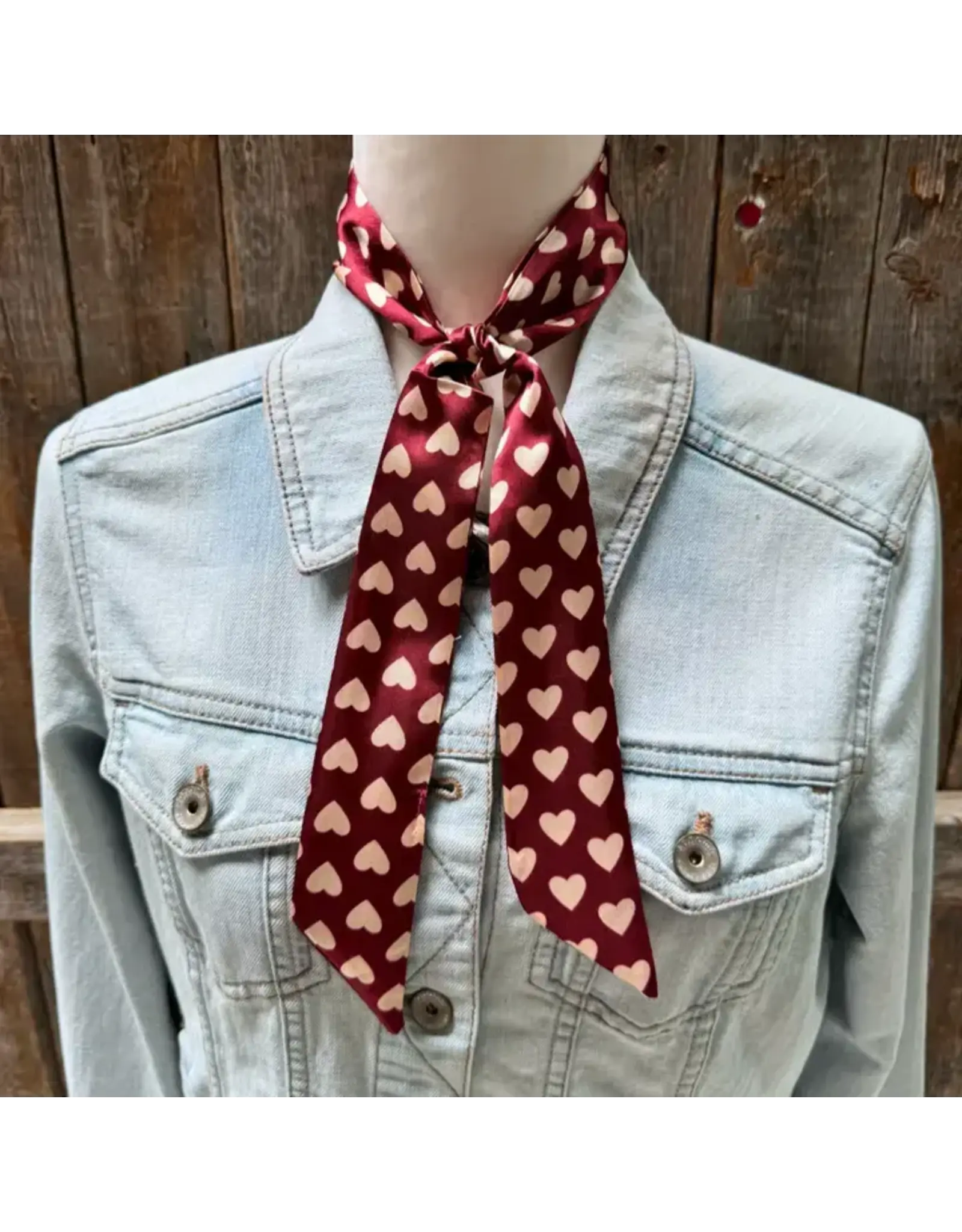 TWILLY BURGUNDY AND CREAM WITH HEARTS