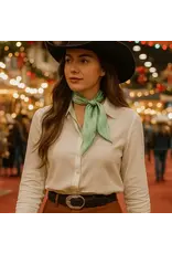 TWILLY GREEN AND WHITE STRIPE NECK SCARF