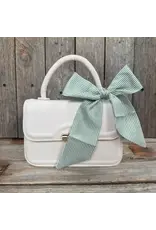 TWILLY GREEN AND WHITE STRIPE NECK SCARF