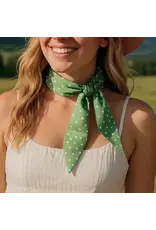 TWILLY GREEN WITH WHITE POKA DOTS