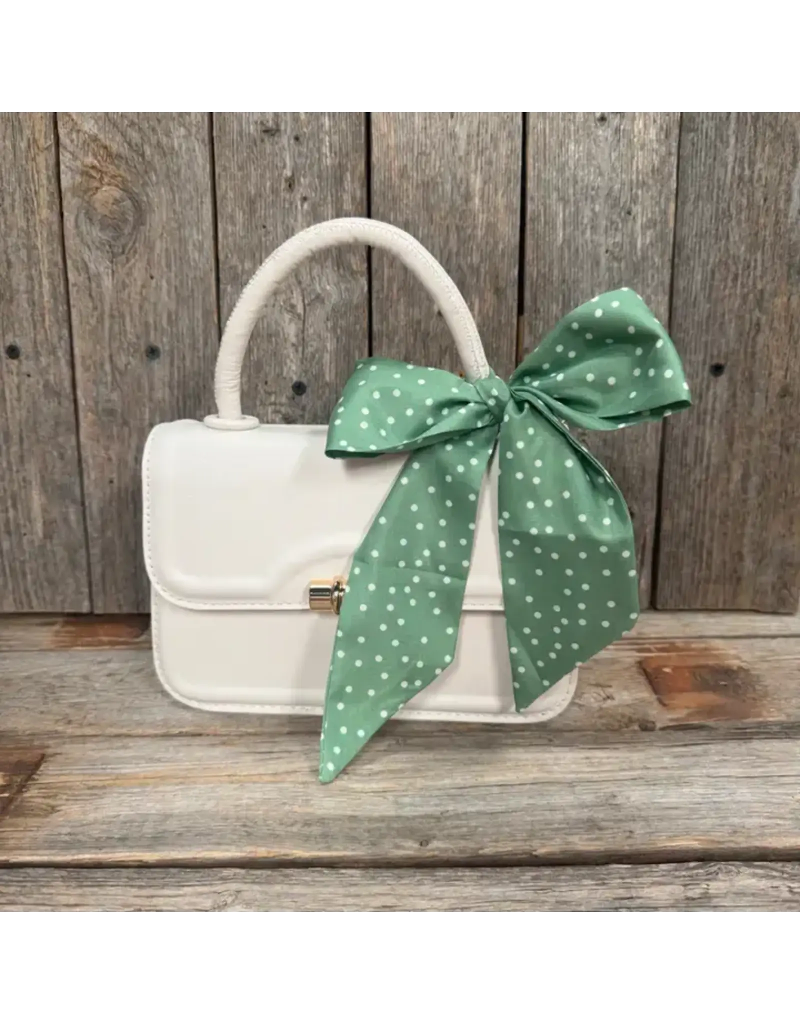 TWILLY GREEN WITH WHITE POKA DOTS