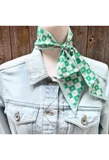 TWILLY GREEN AND WHITE CHECKERED WITH GREEN HEARTS