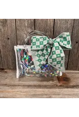 TWILLY GREEN AND WHITE CHECKERED WITH GREEN HEARTS