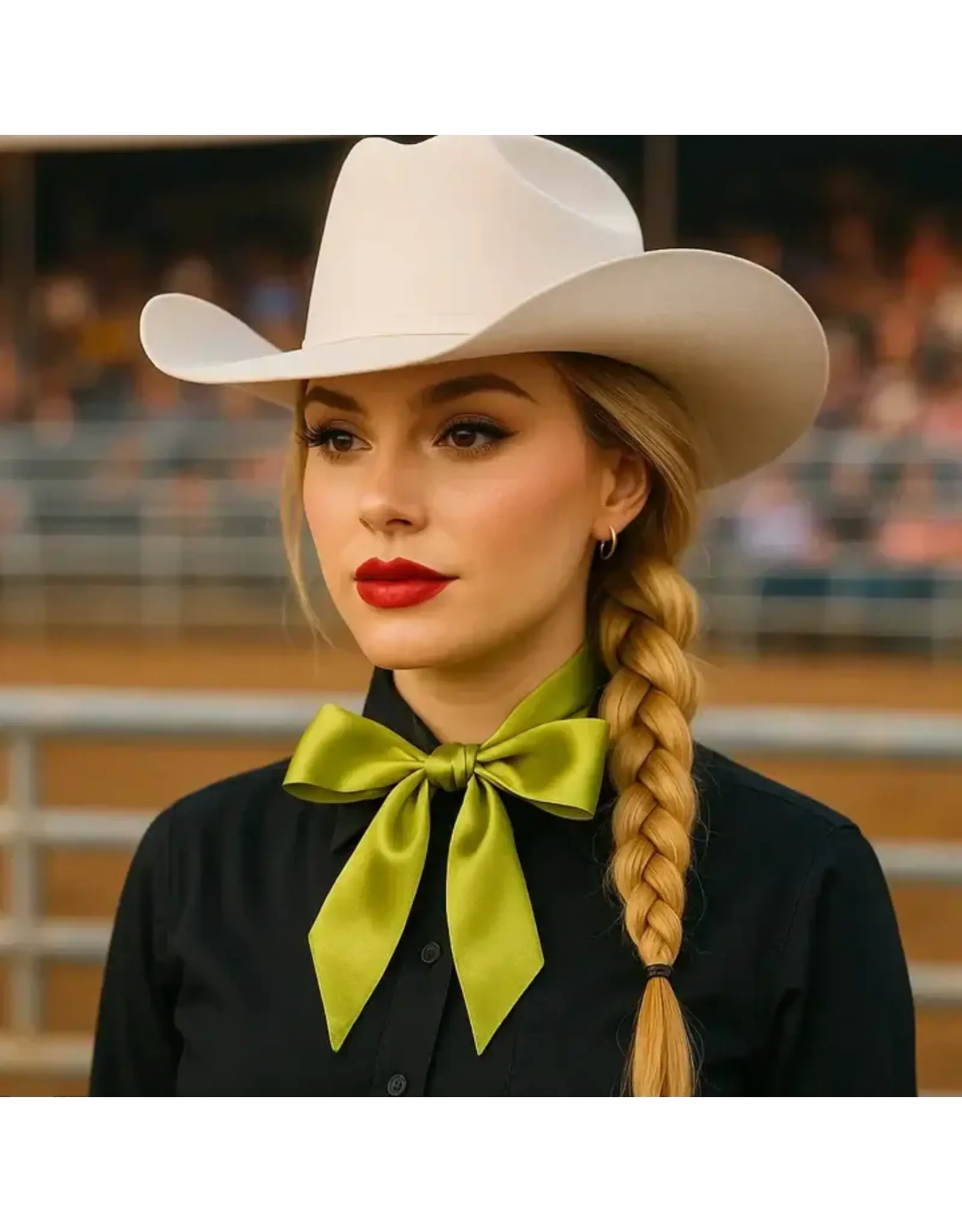 TWILLY GREEN SKINNY NECK SCARF