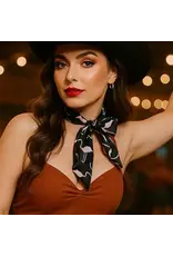 TWILLY NAVY WITH FLAMINGOS SKINNY NECK SCARF