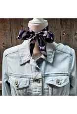 TWILLY NAVY WITH FLAMINGOS SKINNY NECK SCARF