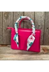 TWILLY TEAL PINK WHITE WITH FLORALS