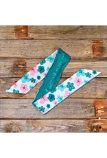 TWILLY TEAL PINK WHITE WITH FLORALS