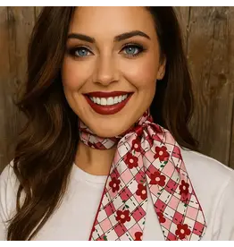 TWILLY RED AND WHITE CHECKERED FLORAL