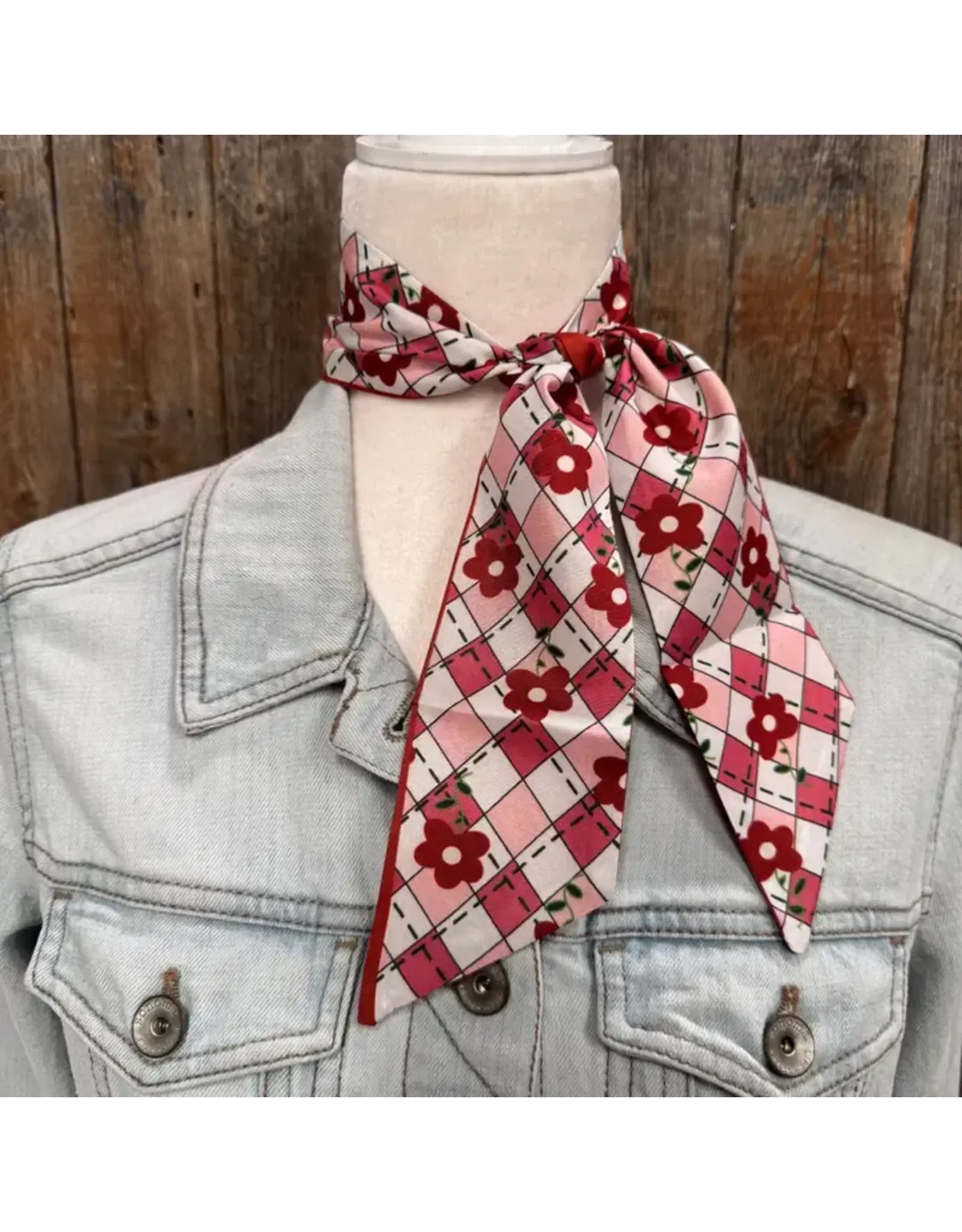 TWILLY RED AND WHITE CHECKERED FLORAL