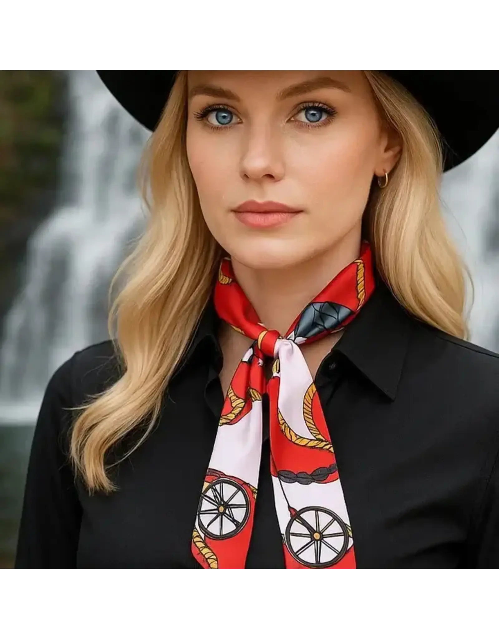 TWILLY RED AND WHITE WESTERN PRINT