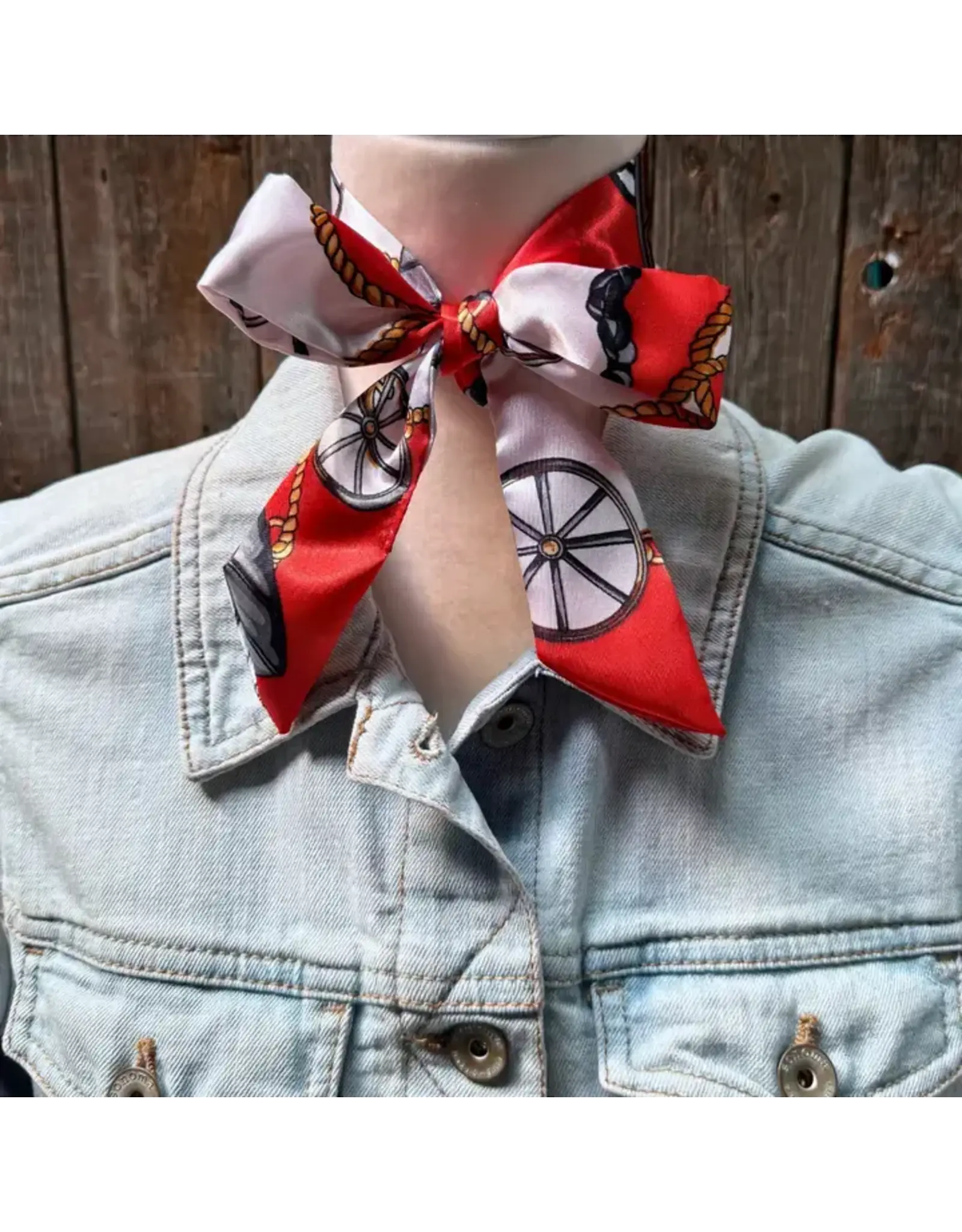 TWILLY RED AND WHITE WESTERN PRINT