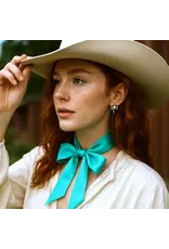 TWILLY SOLID TURQUOISE SKINNY NECK SCARF