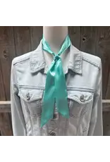 TWILLY SOLID TURQUOISE SKINNY NECK SCARF